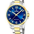 Festina Festina Solar F20657/4  F20657/4 кварцевые мужские часы  синий циферблат, браслет сталь c pvd покрытием — вид спереди
